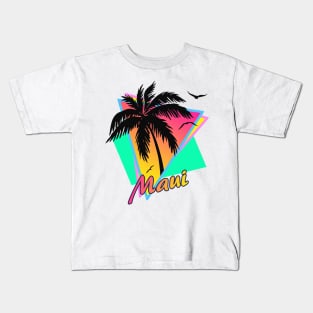 Maui Cool 80s Sunset Kids T-Shirt